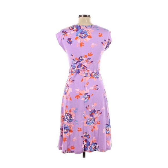 Lavender Floral Stretch Babydoll Dress - Picture 2 of 7